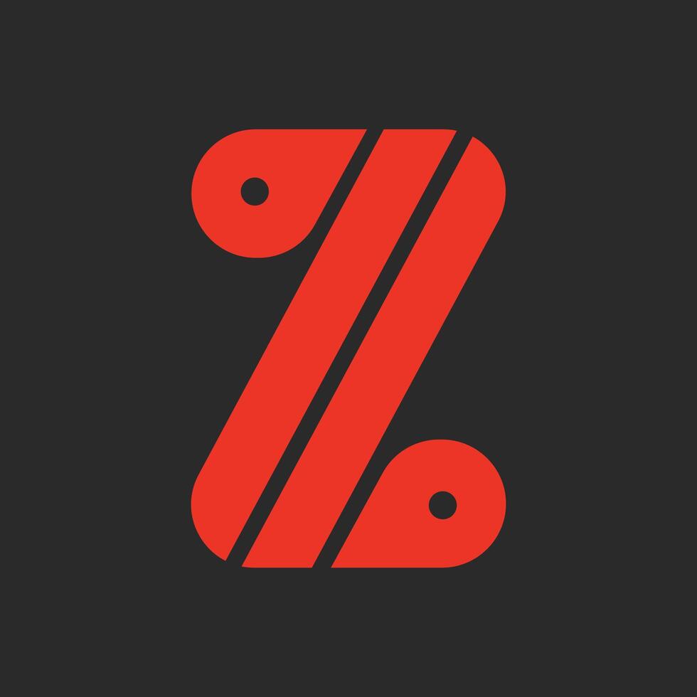 letter Z logo in wooden stick style design vector