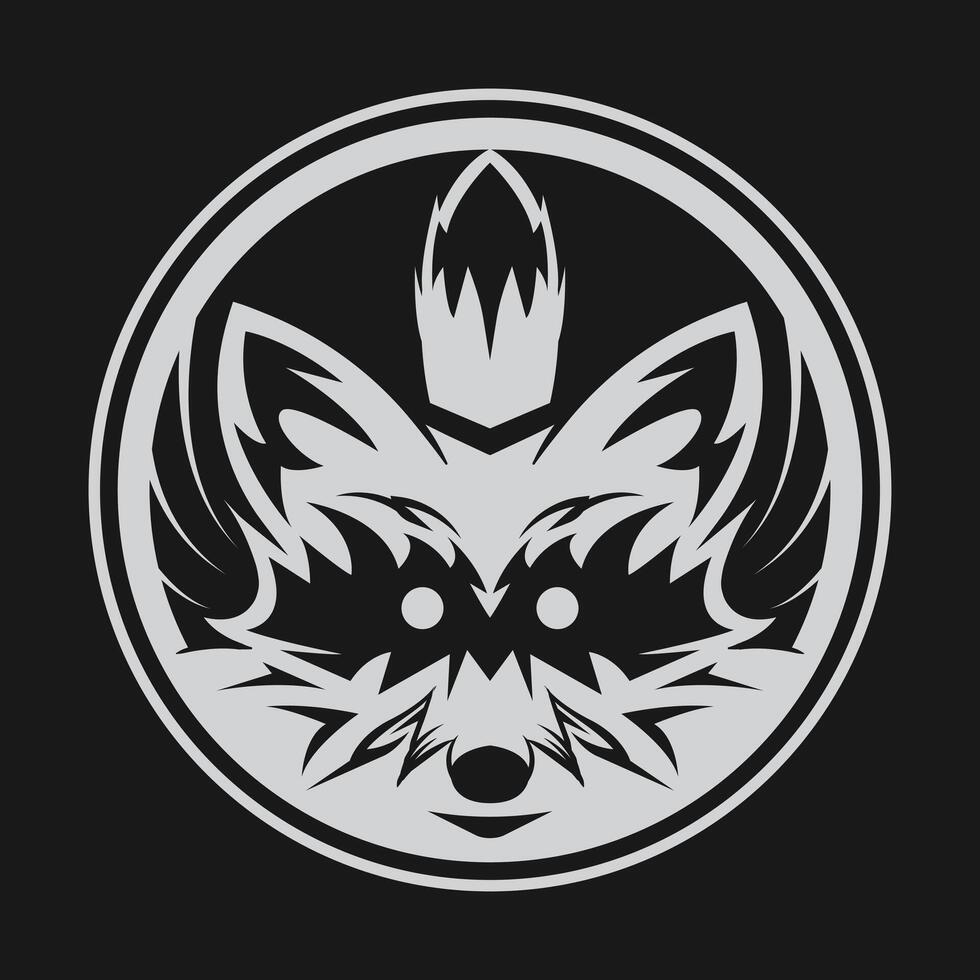 Racoon emblem logo illustration vector