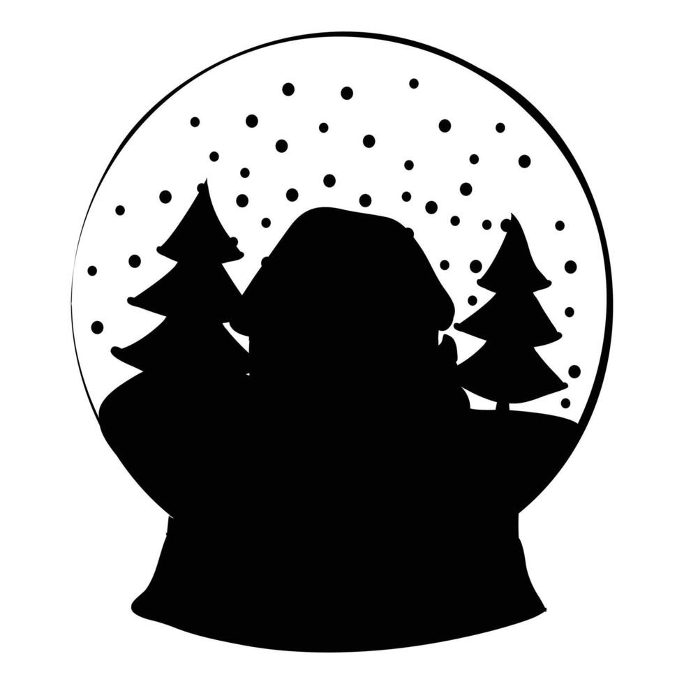 Glass Snow Globe Christmas Icon for Holiday Decor Design vector