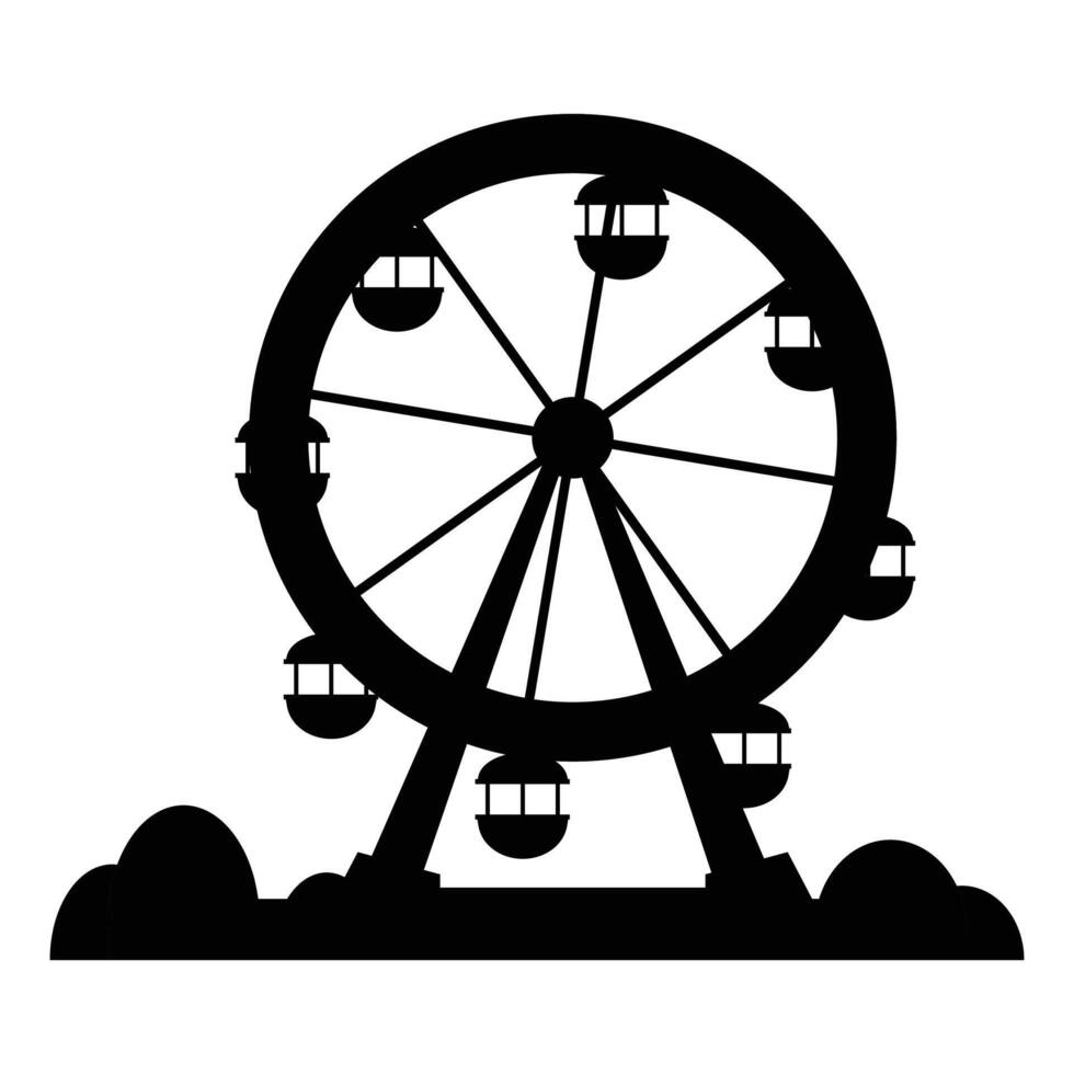 Ferris Wheel Icon for Amusement Park and Entertainment Design vector