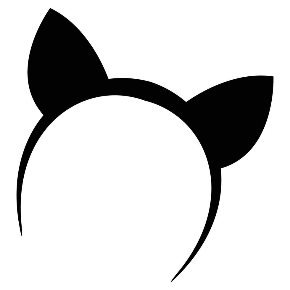 Cat Ears Silhouette Icon for Cute and Kawaii Designs vector