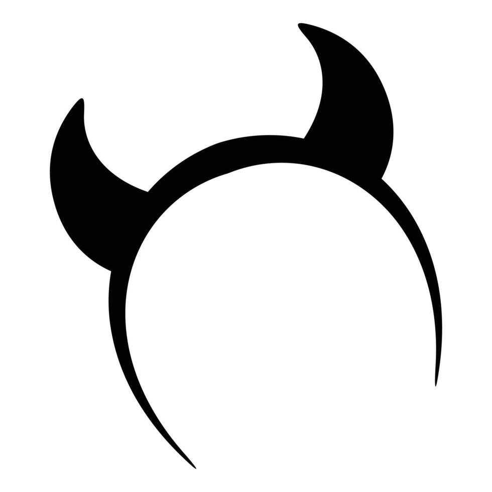 Devil Horns with Curved Shape Icon for Halloween and Fantasy vector