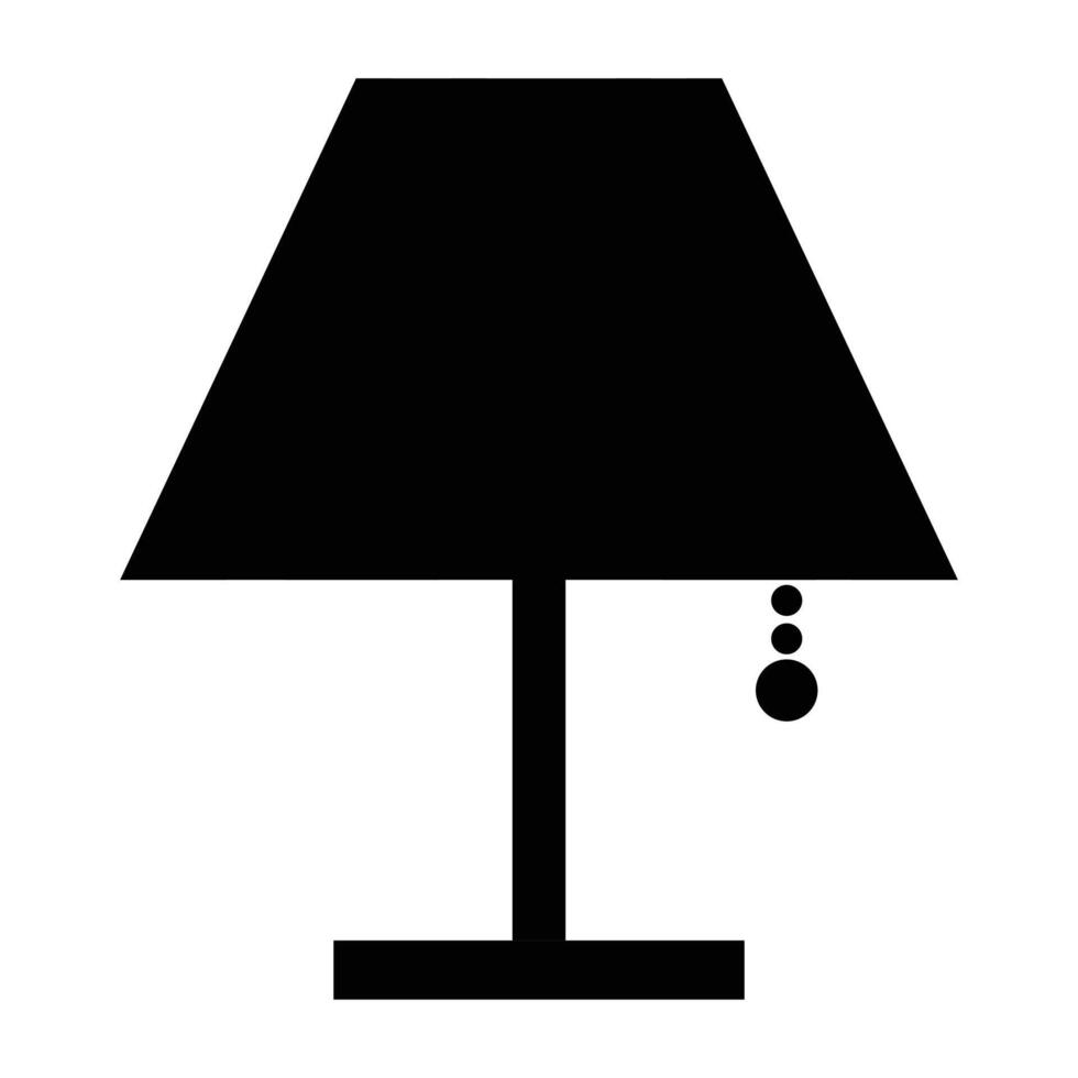 Lamp Silhouette Icon for Lighting and Home Decor Design vector
