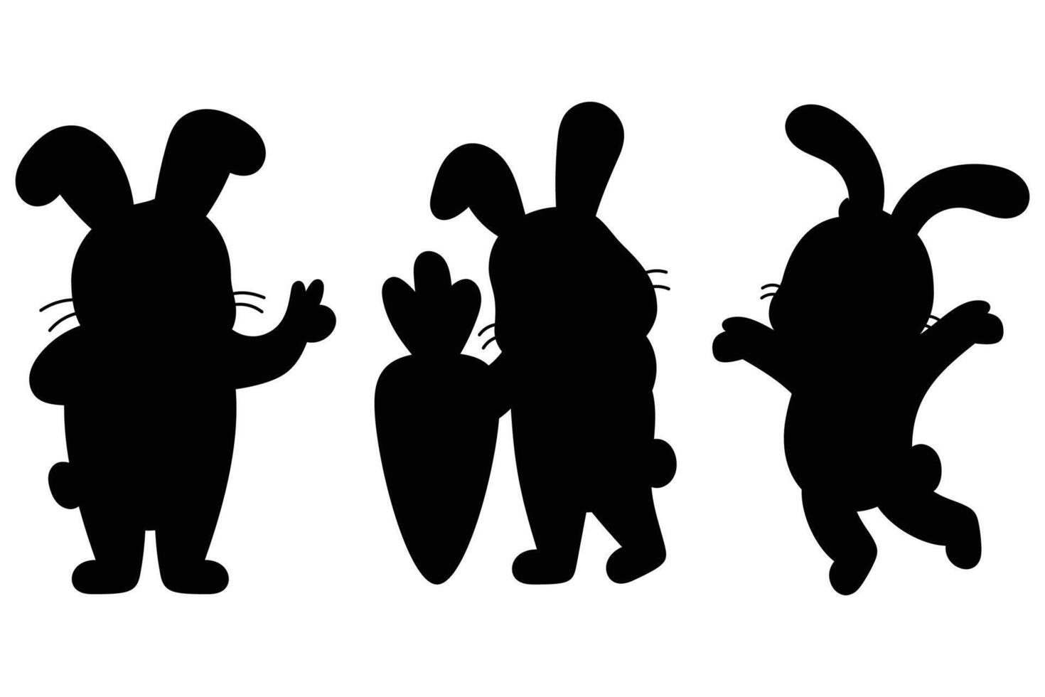 Silhouettes of Easter Bunnies for Spring Celebrations vector