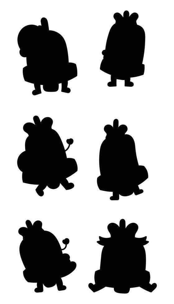 Christmas Bells Black Silhouette for Holiday Designs vector