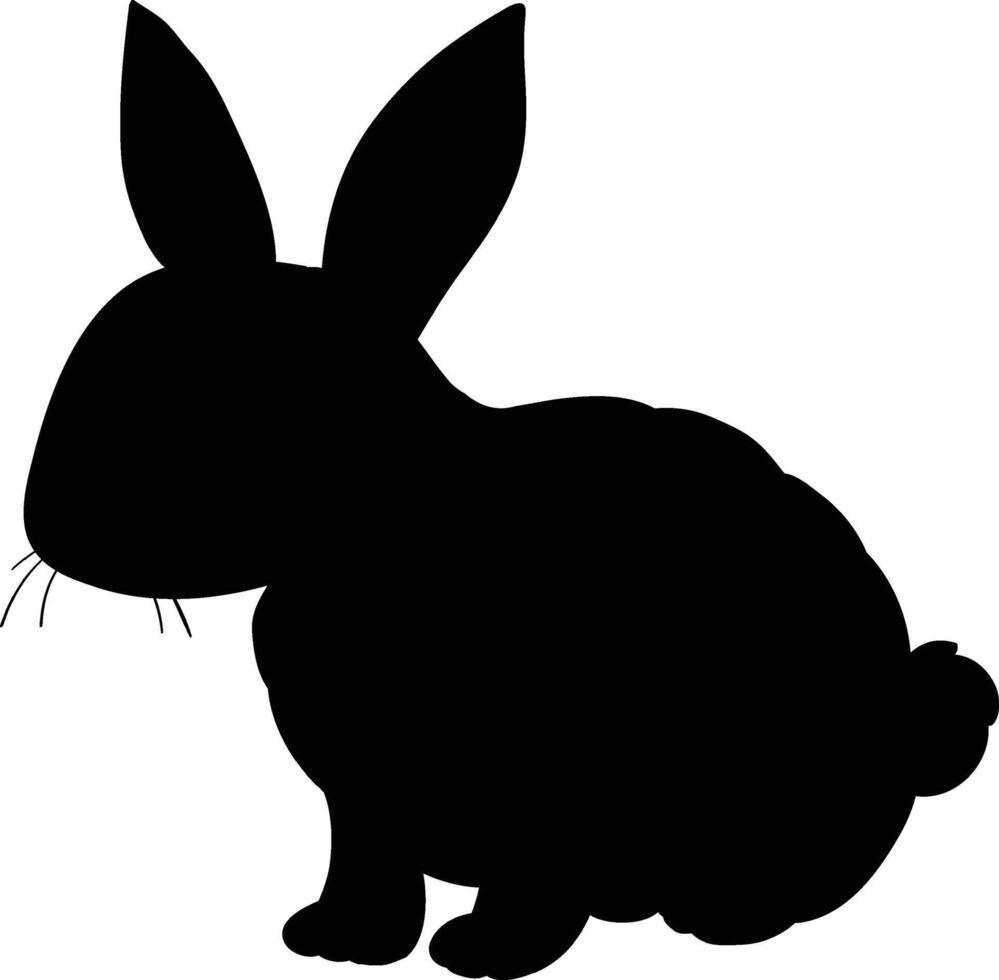 Easter Bunny Silhouette, Spring Animal Icon, Holiday Symbol vector
