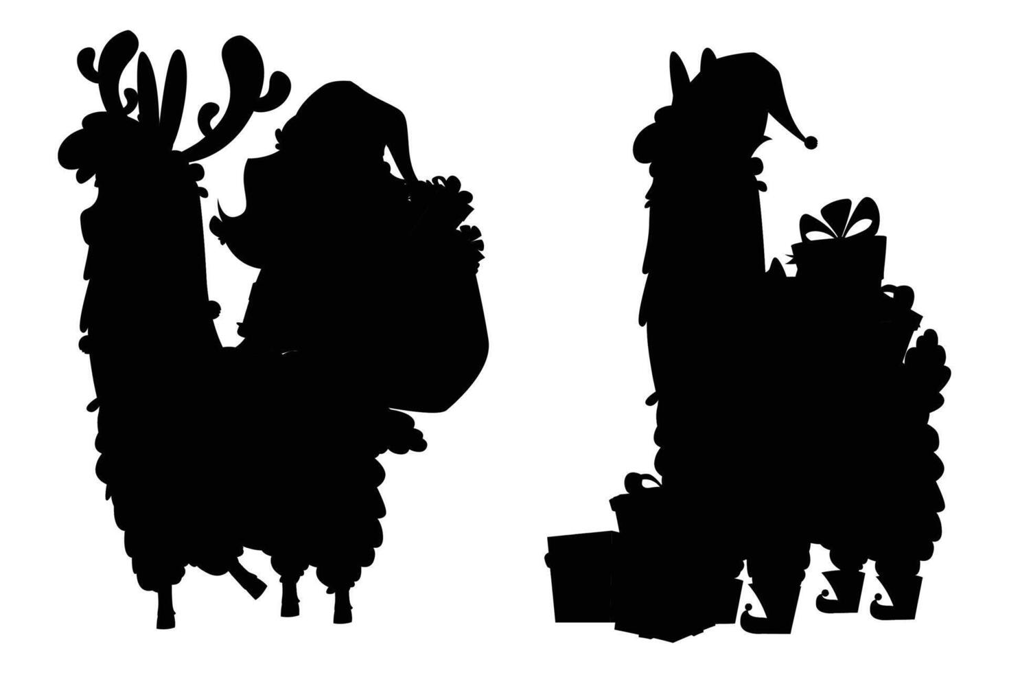 Llama Christmas Characters Festive Illustrations for Holiday Designs vector