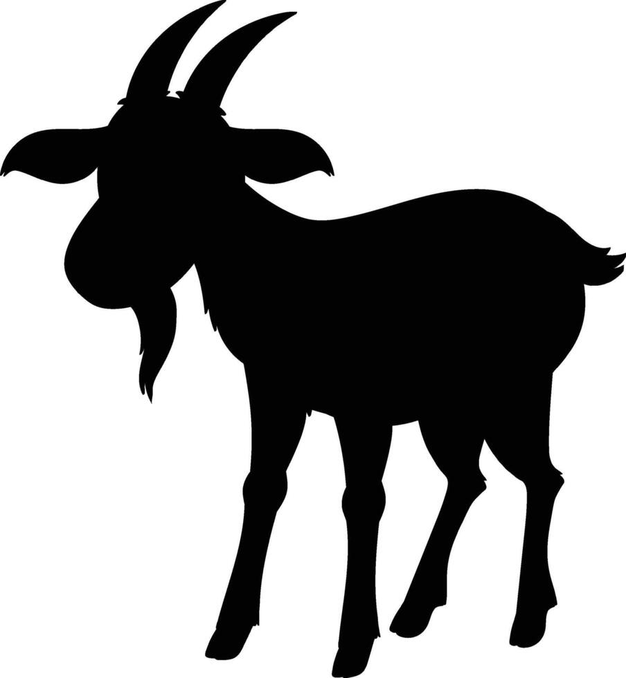 Goat Silhouette, Farm Animal Icon, Nature Symbol vector