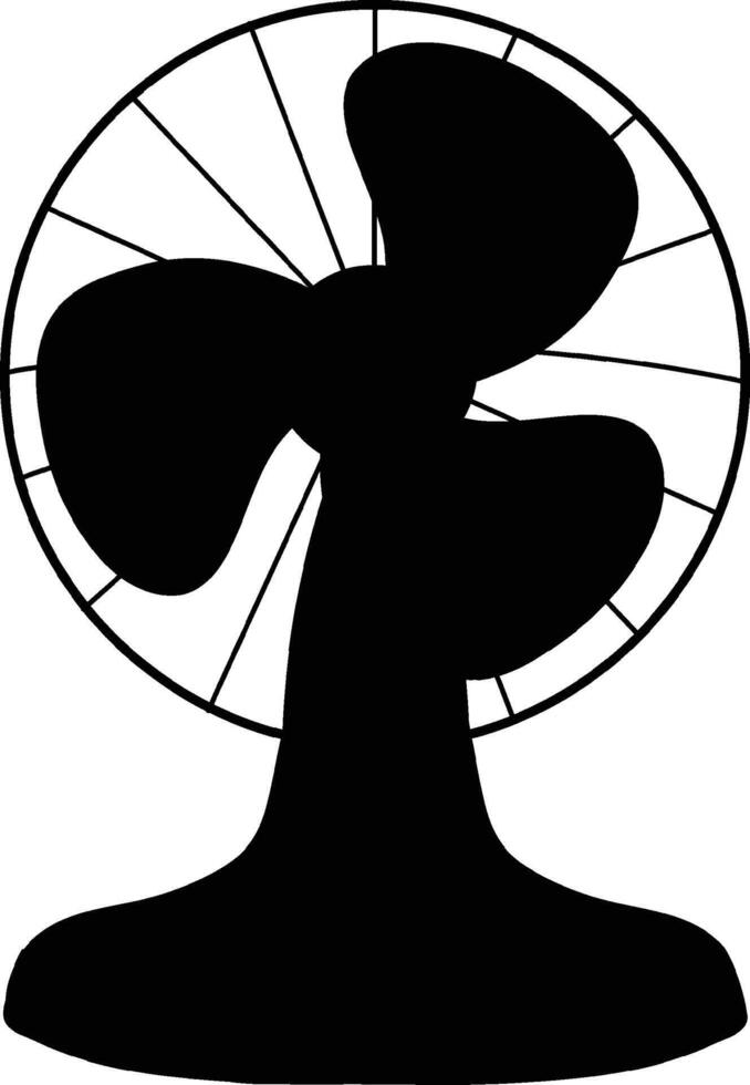 Electric Fan Set, Cooling Appliance Icons, Home Tools vector
