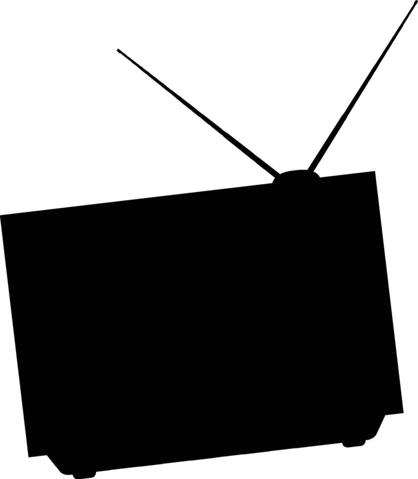 Old Television Icon, Flat Style Retro TV Symbol vector