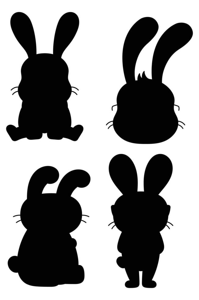 Silhouettes of Easter Bunnies for Spring Celebrations vector