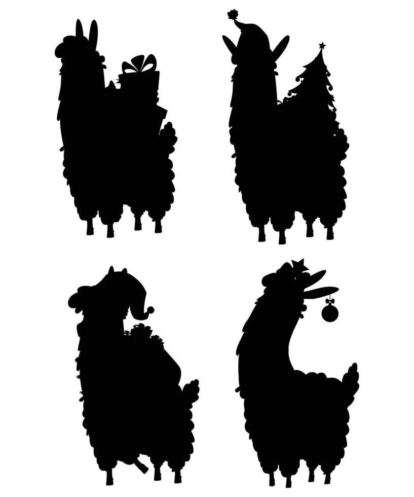 Llama Christmas Characters Festive Illustrations for Holiday Designs vector