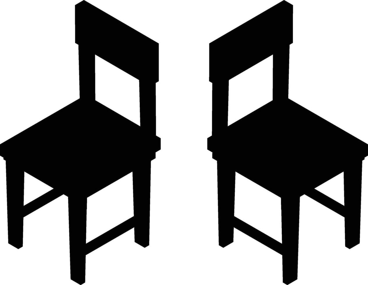 Simple Chair Icon in Flat Design Style vector