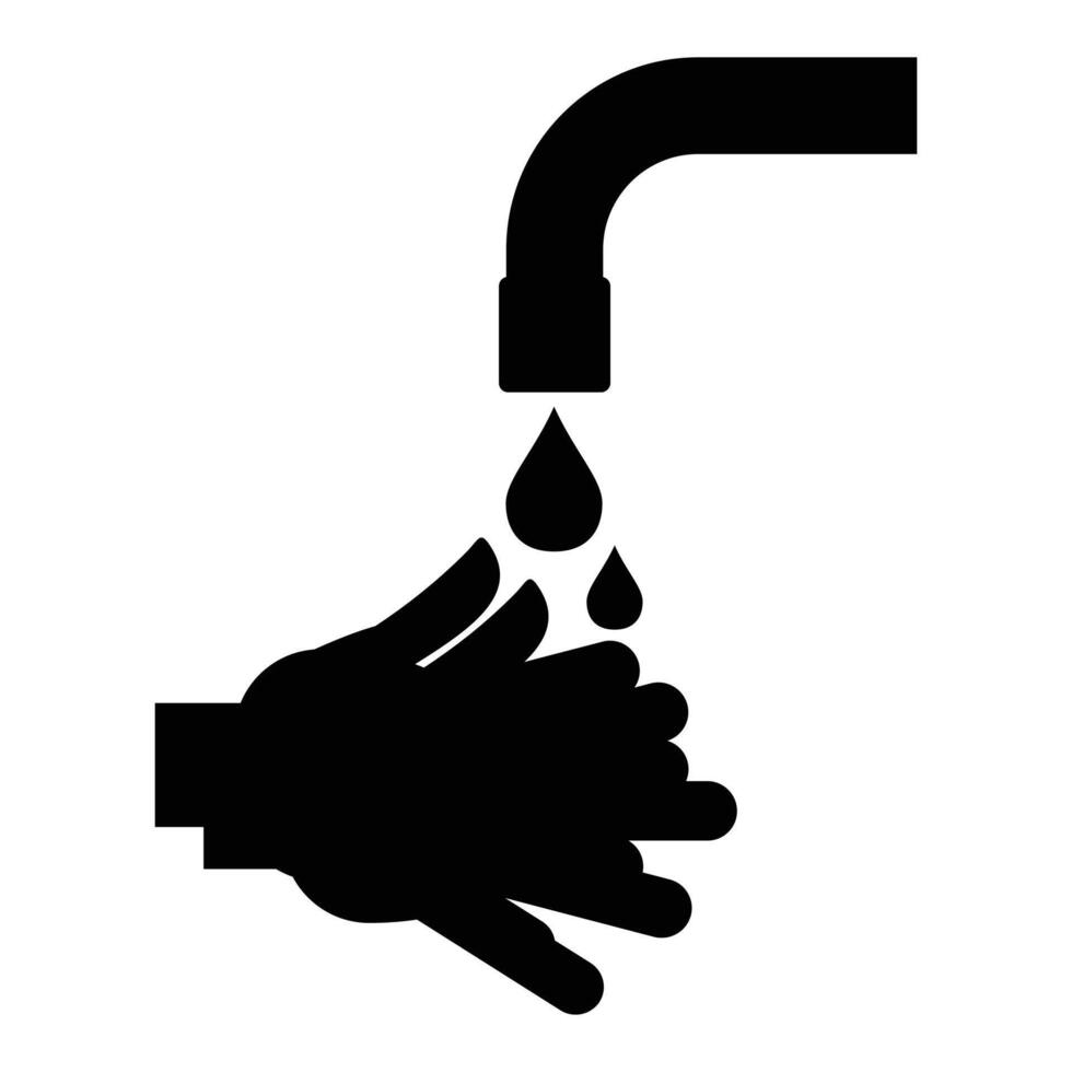 Washing Hands Under Running Water for Hygiene and Cleanliness vector