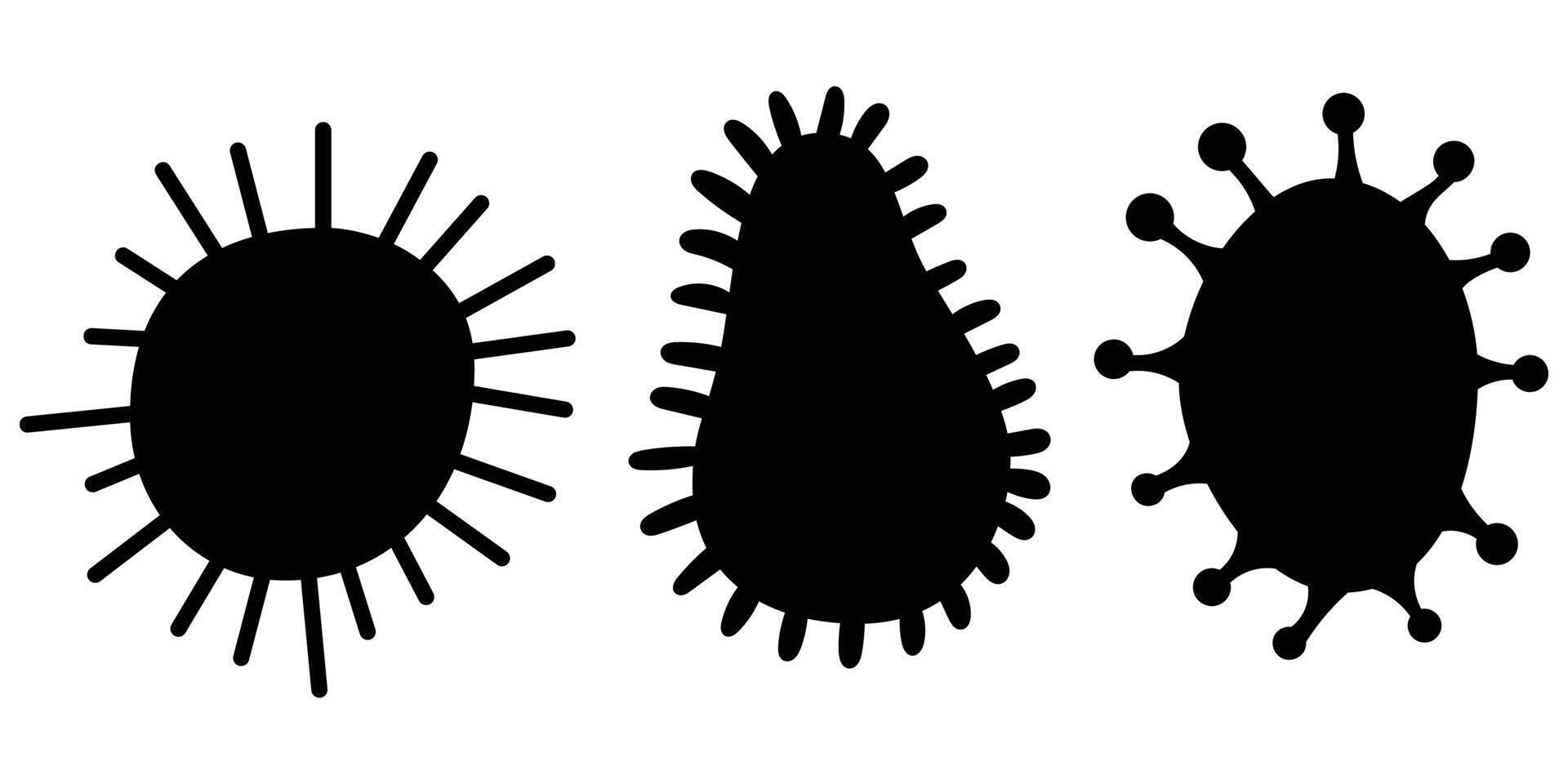 Viruses, Germs, and Bacteria Microorganism Icons Set vector