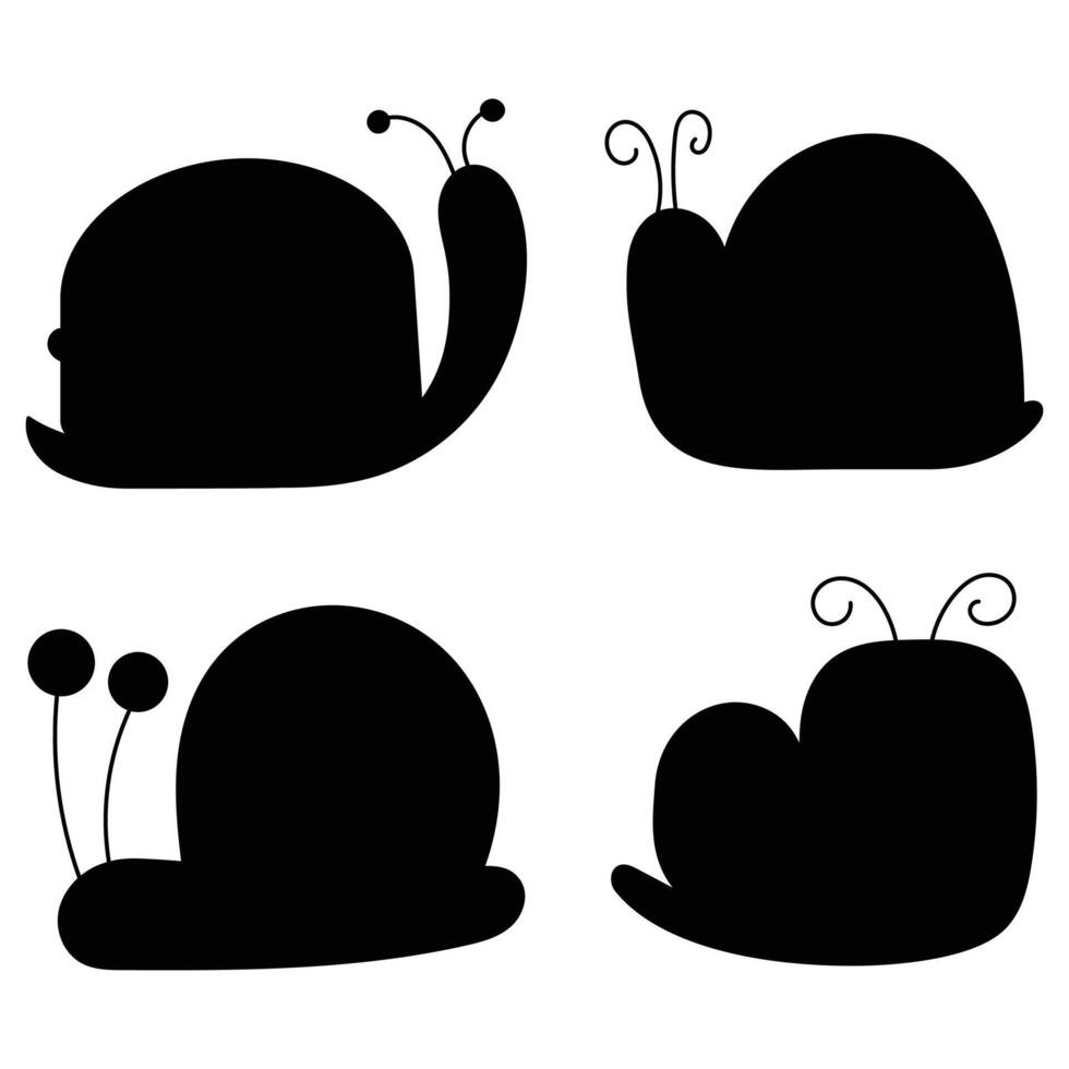 Snail Silhouette for Nature and Wildlife Designs vector