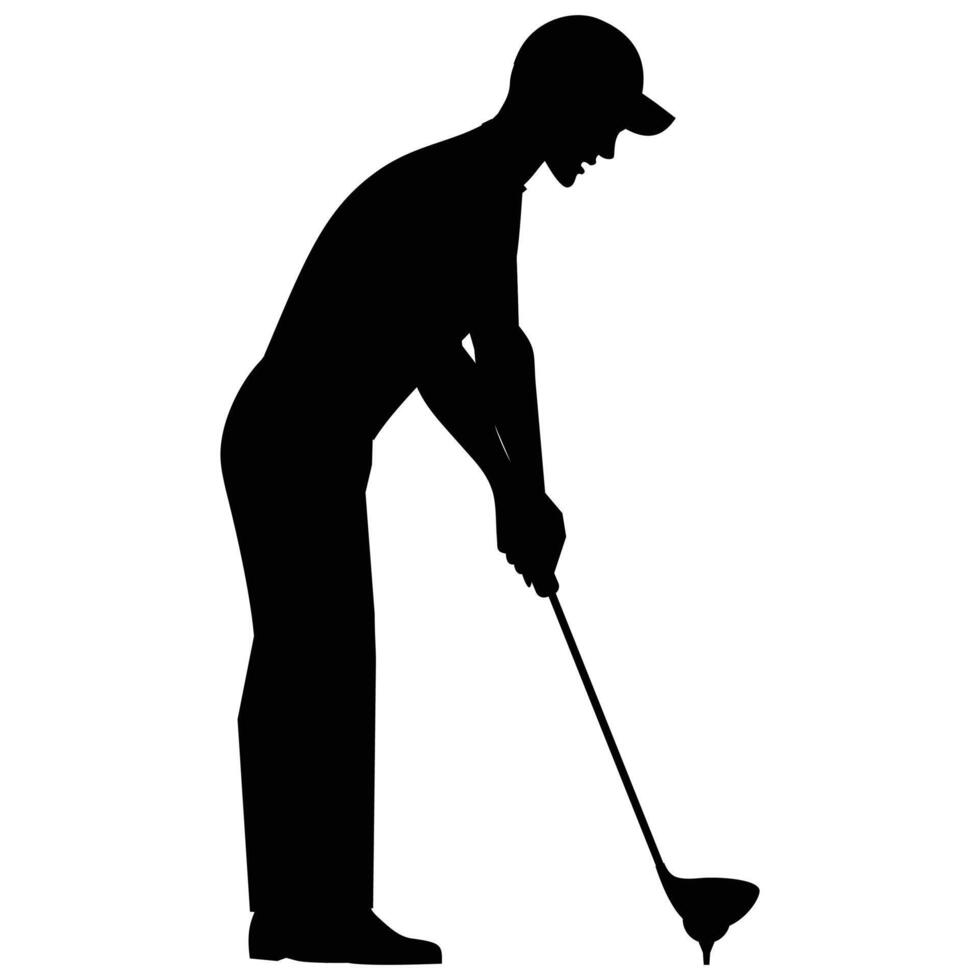 Golf Golfer Player Men Silhouette Icon for Sports and Athletic Themes vector