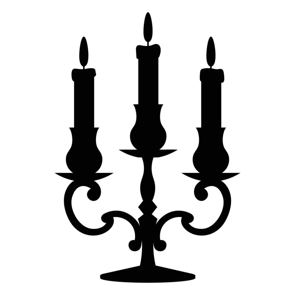 Burning Candle with Soft Light in Dark Background vector