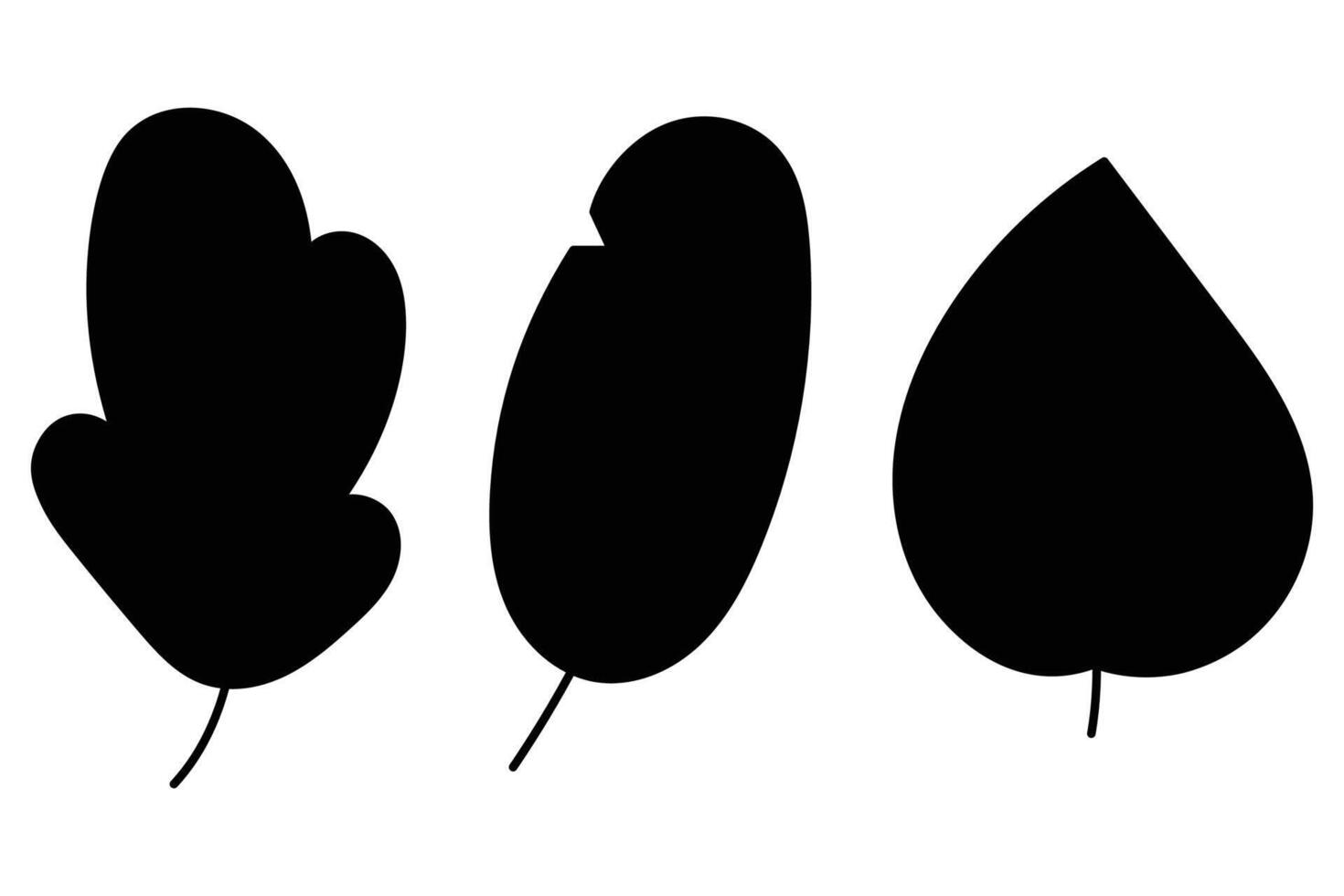 Hand-Drawn Autumn Leaves Outline Oak, Maple, Chestnut vector
