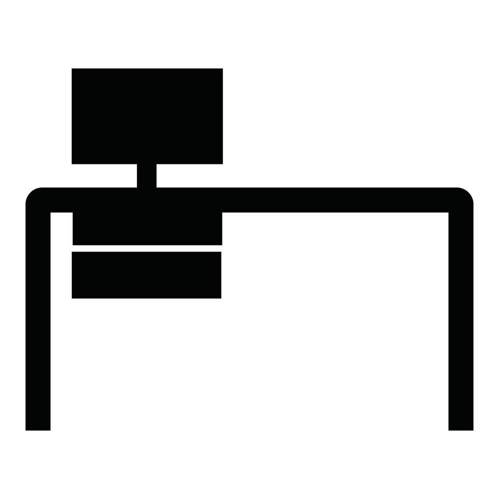 Neat Desk Icon for Organized Workspace and Office Design vector