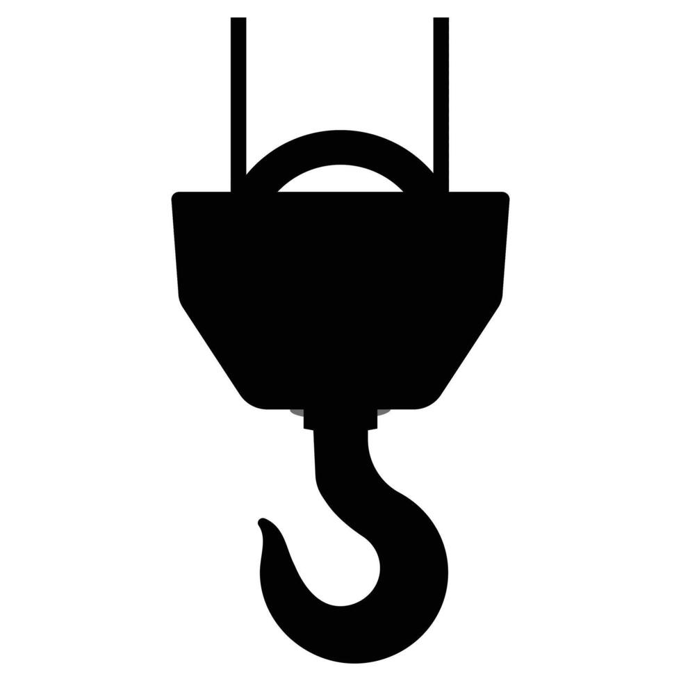 Crane Lift Hook Icon for Construction and Heavy Lifting vector