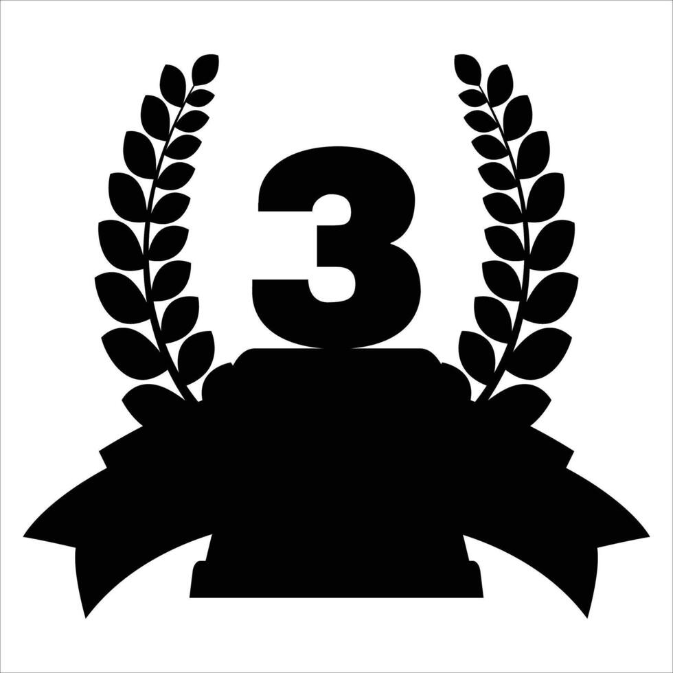 Third Place Award Medal with Ribbon Icon vector