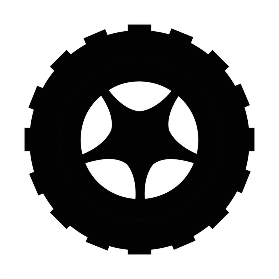 Realistic Rubber Wheel Tire Isolated on White Background vector