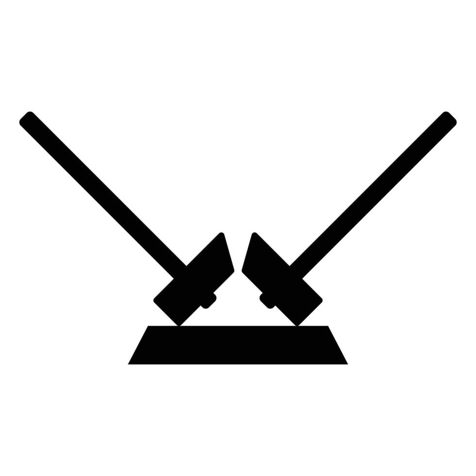 Two Big Hammers Icon Strong Design for Tools and Construction vector