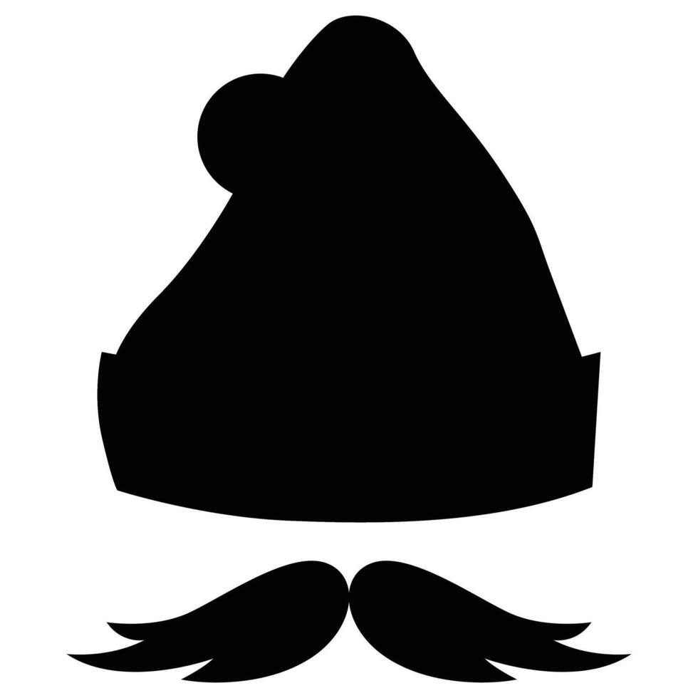Santa Hat and Hipster Mustache Icon for Festive Holiday Design vector