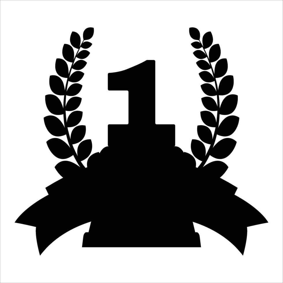 Gold First Place Award Medal with Ribbon Icon vector