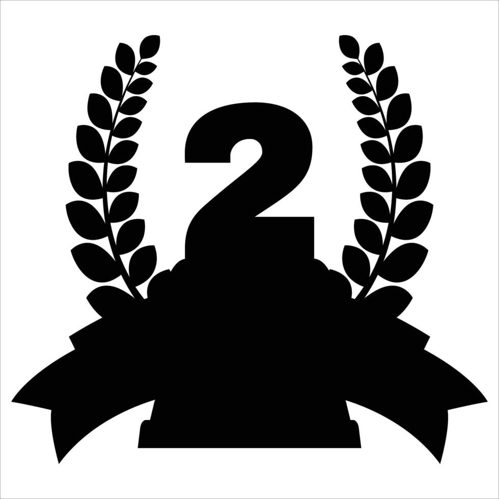 Second Place Award Medal with Ribbon Icon vector