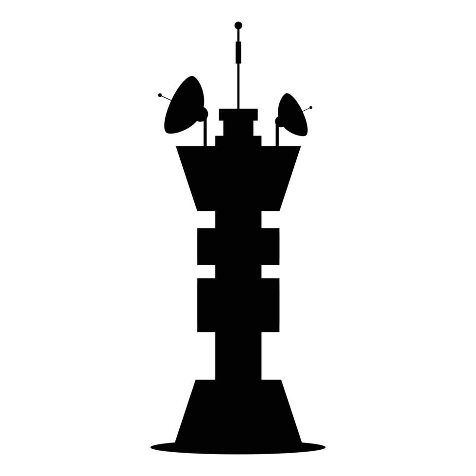 Telecommunications Icon Featuring Antenna, Signal vector