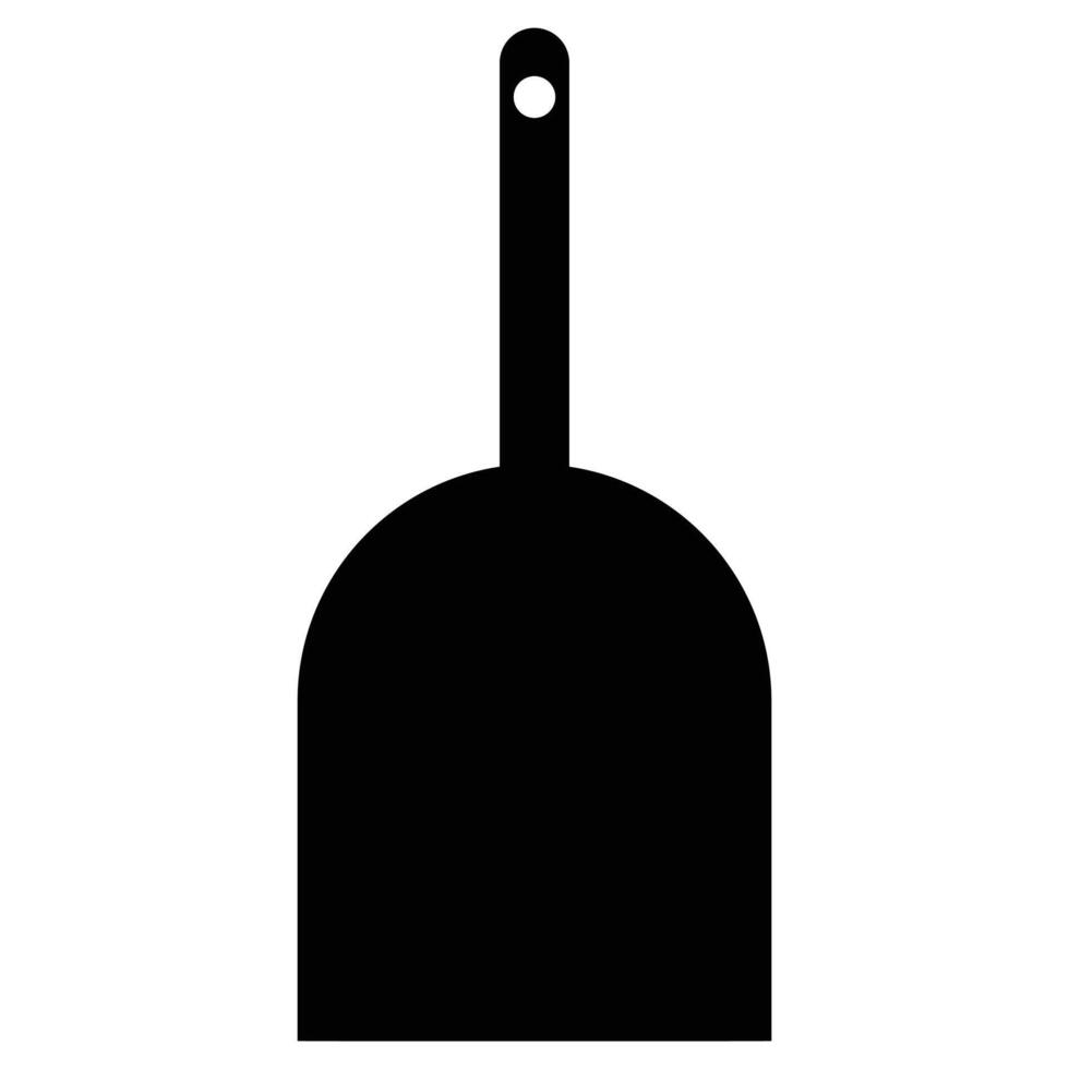 Dustpan Icon with Brush on White Background vector