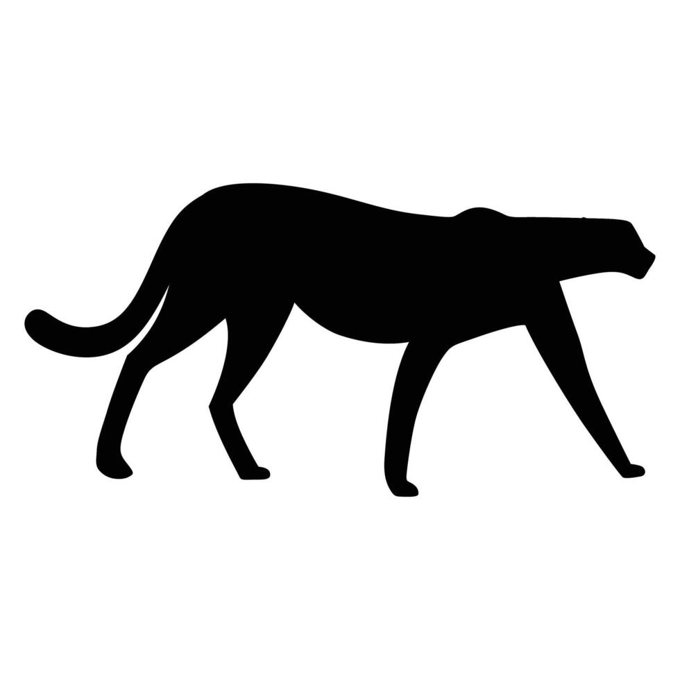 Cheetah Silhouette Running Across the Savanna at Sunset vector