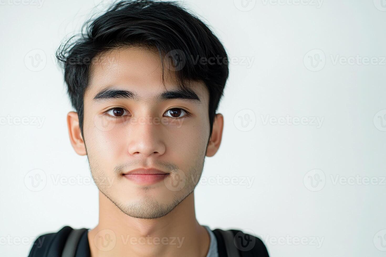 A young man with a backpack and a smile photo