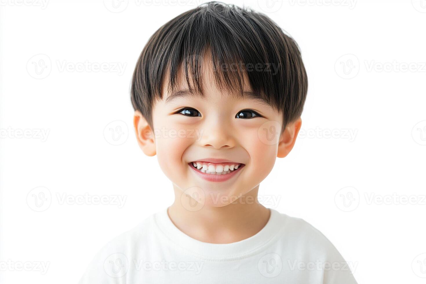 A little boy is smiling and looking at the camera photo