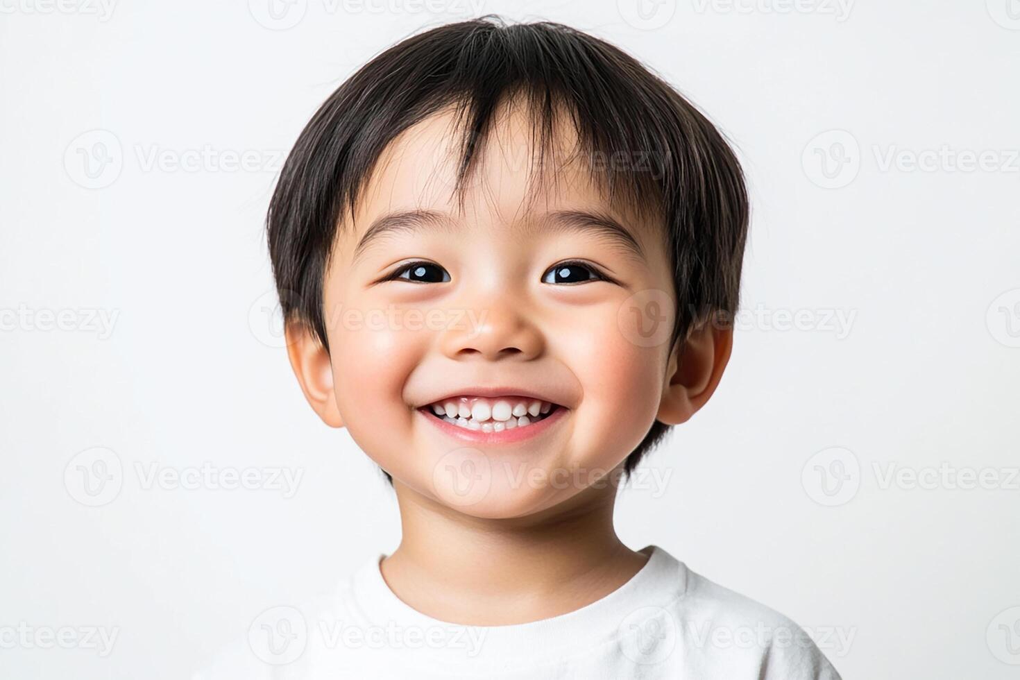 A little boy is smiling and looking at the camera photo