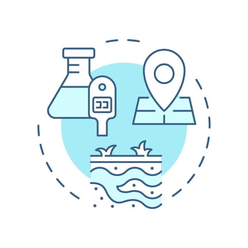 In situ testing soft blue concept icon. Real time data on soil behavior. Geotechnical exploration technique. Round shape line illustration. Abstract idea. Graphic design. Easy to use in article vector