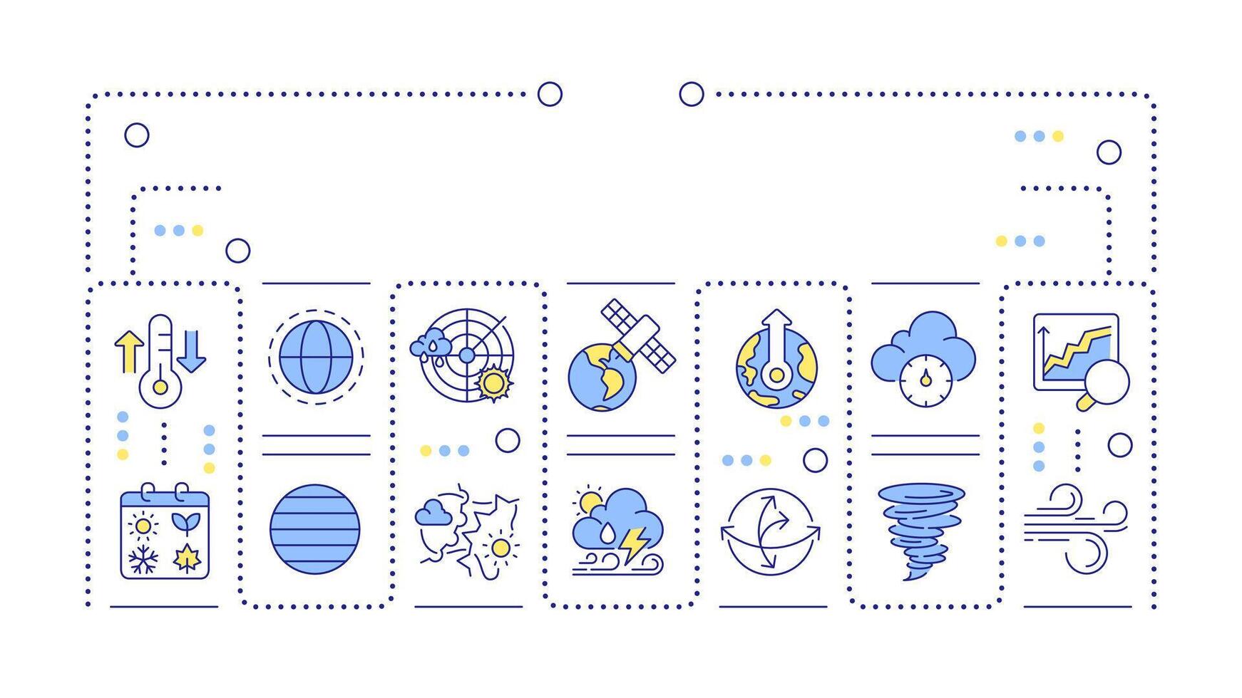 Atmospheric science word concept isolated on white. Weather forecasting and climate research. Creative illustration banner surrounded by editable line colorful icons vector