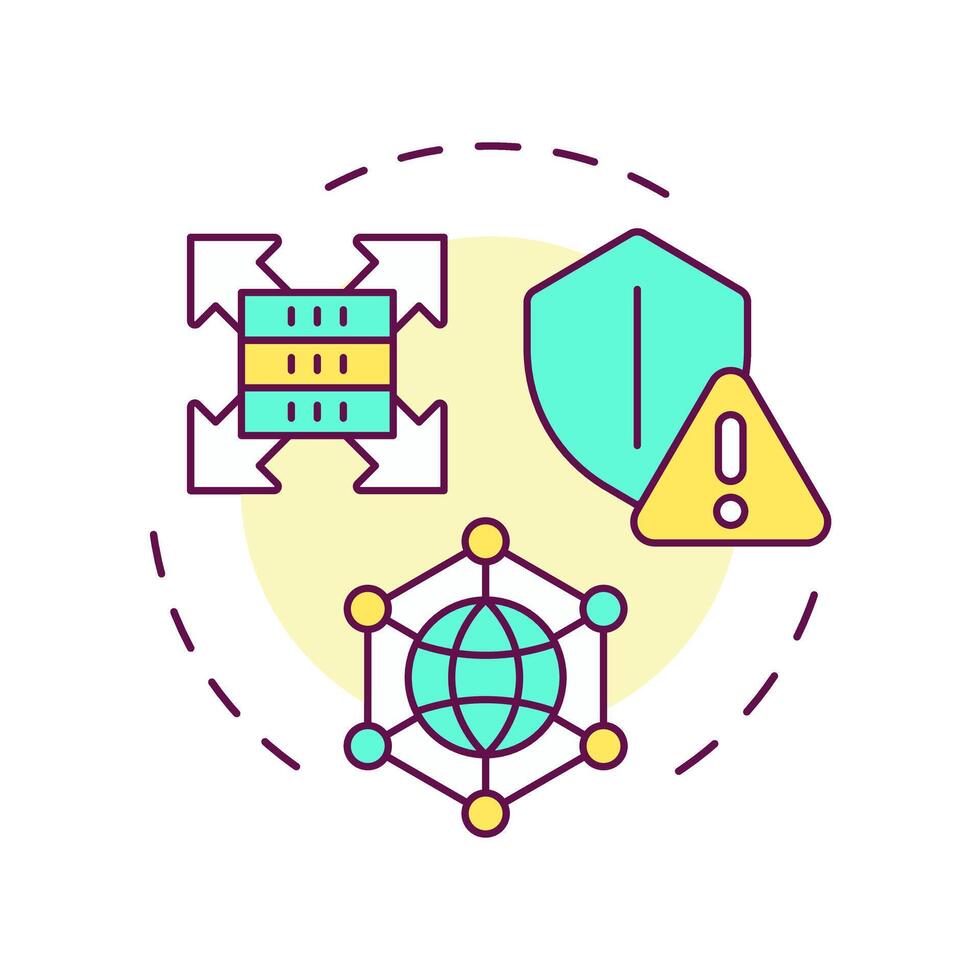 Third party data multi color concept icon. Customers information for business. Audience analysis. Round shape line illustration. Abstract idea. Graphic design. Easy to use in infographic vector