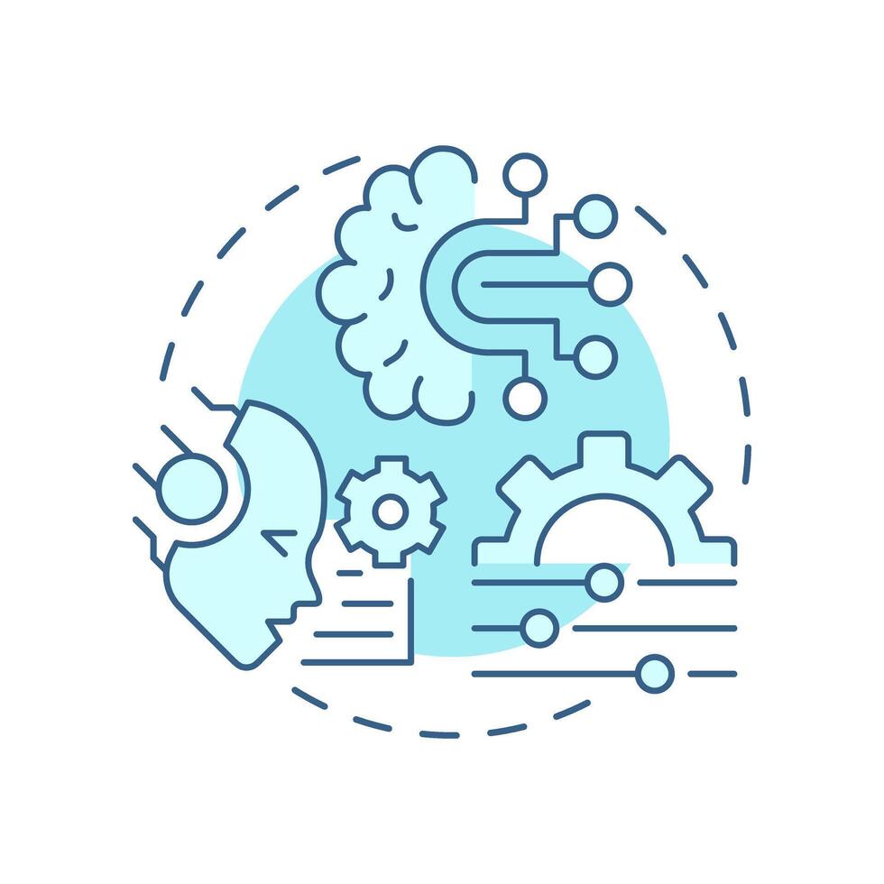 Agentic chunking soft blue concept icon. Information complexity. Level of segmentation strategy in RAG. Round shape line illustration. Abstract idea. Graphic design. Easy to use in presentation vector