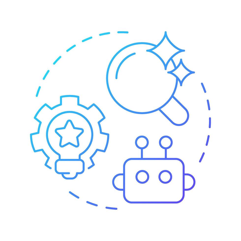 Assess for RPA opportunities blue gradient concept icon. Identifying tasks and processes for automation. Round shape line illustration. Abstract idea. Graphic design. Easy to use in article vector