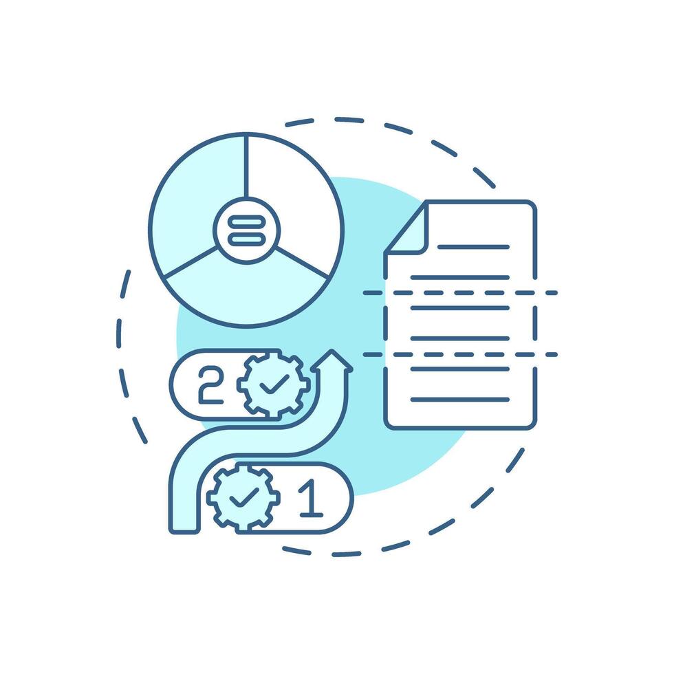 Fixed size chunking soft blue concept icon. Level of fragmentation strategy in RAG. Standardizing data. Round shape line illustration. Abstract idea. Graphic design. Easy to use in presentation vector
