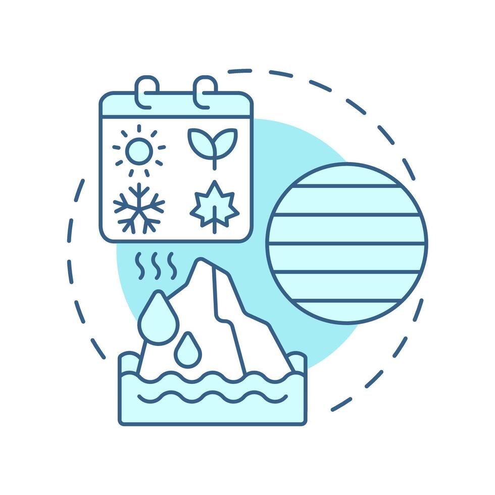 Climate soft blue concept icon. Long term patterns of weather in particular region. Meteorology science research. Round shape line illustration. Abstract idea. Graphic design. Easy to use in article vector