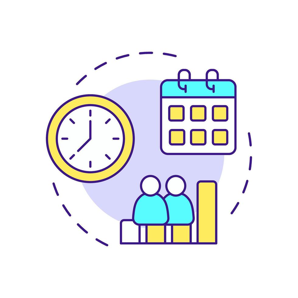 Situational analysis multi color concept icon. Examine context of communication place. Auditory studying. Round shape line illustration. Abstract idea. Graphic design. Easy to use in infographic vector
