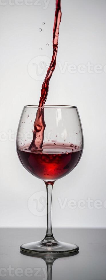 Red wine pouring into a glass photo