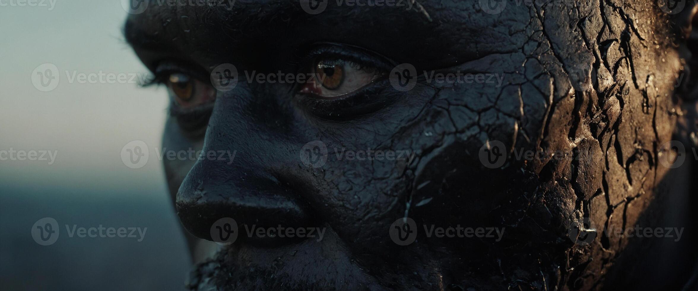 A close up of a man with black skin photo