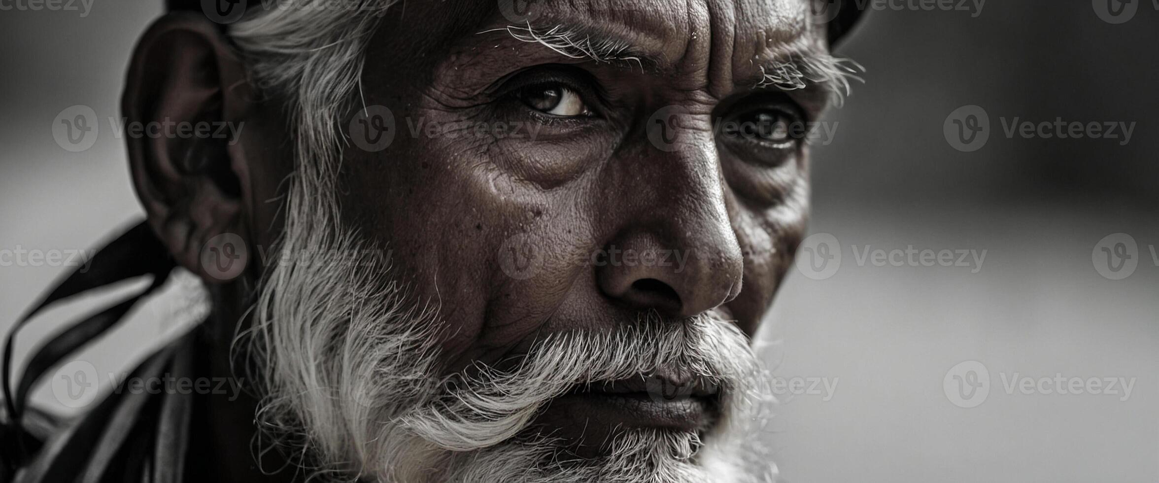 An old man with a beard and a white mustache photo