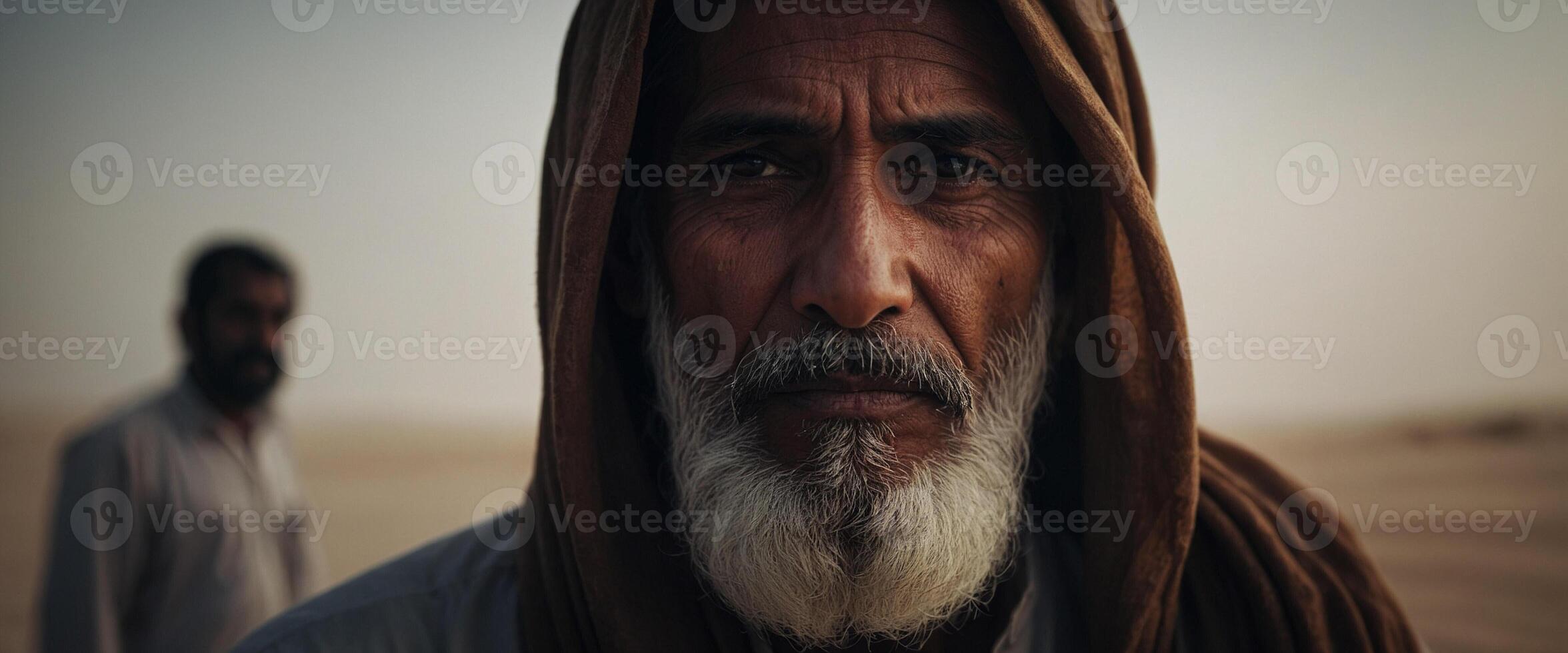An old man with a beard and white beard photo
