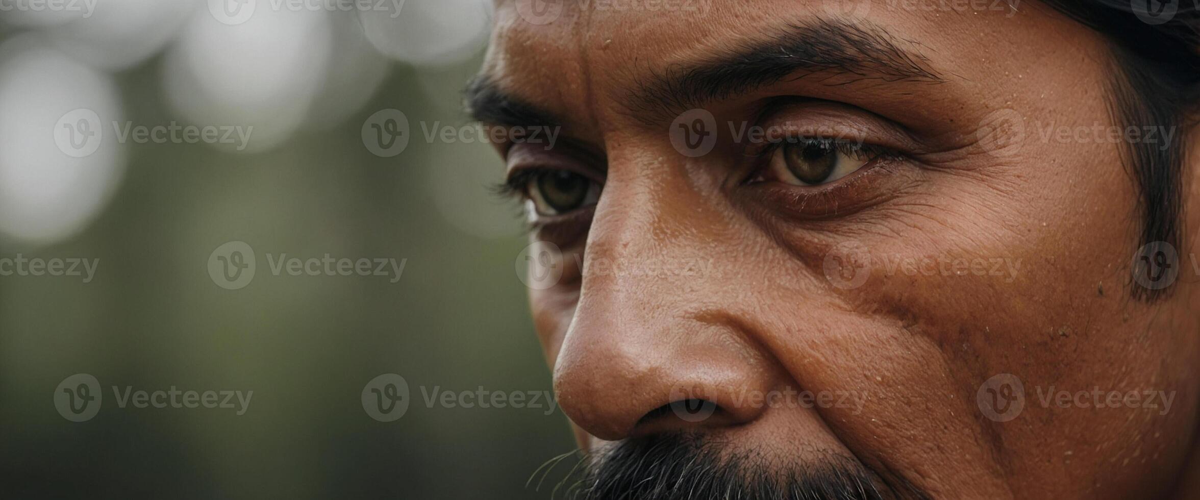 A close up of a man with a mustache photo